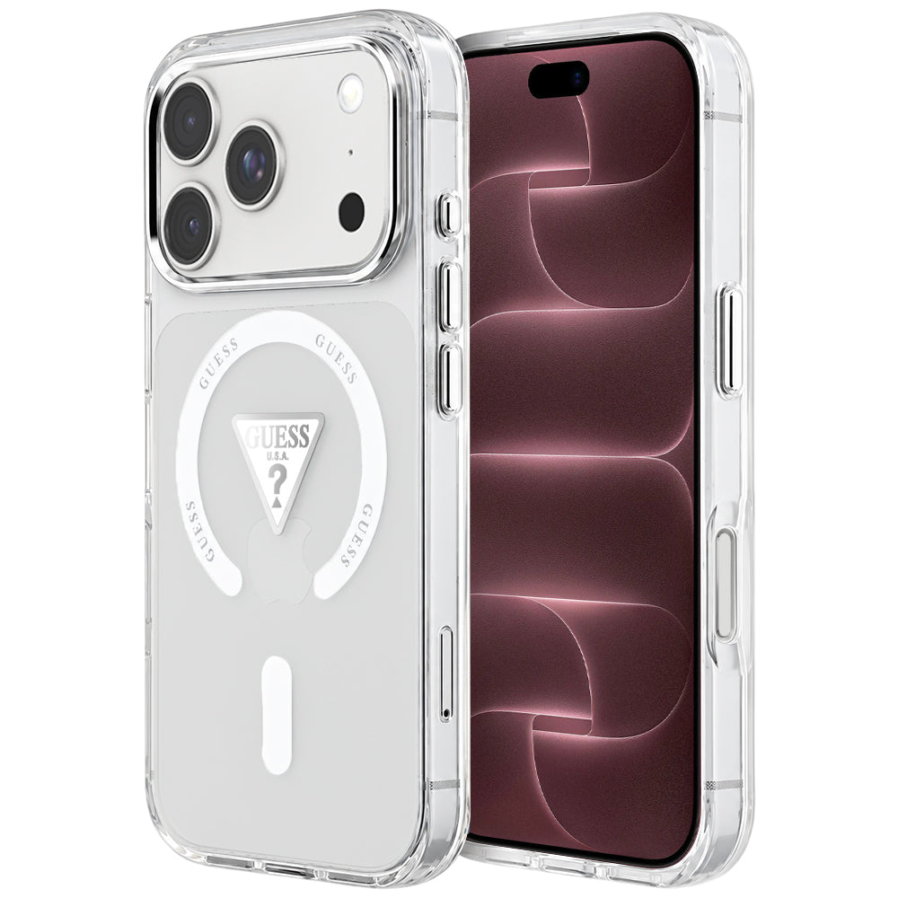 MagSafe-skal för Apple iPhone 18 Pro Max / 17 Pro Max, Guess, IML Gradient Triangle Logo, transparent
