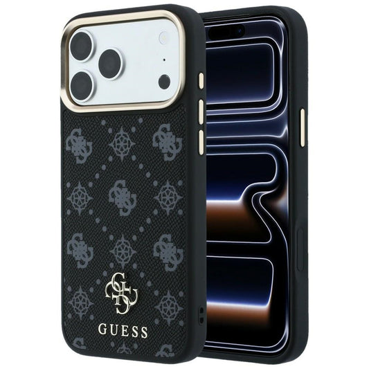 MagSafe-fodral för Apple iPhone 18 Pro Max / 17 Pro Max, Guess, Peony 4G Small Logo, Svart