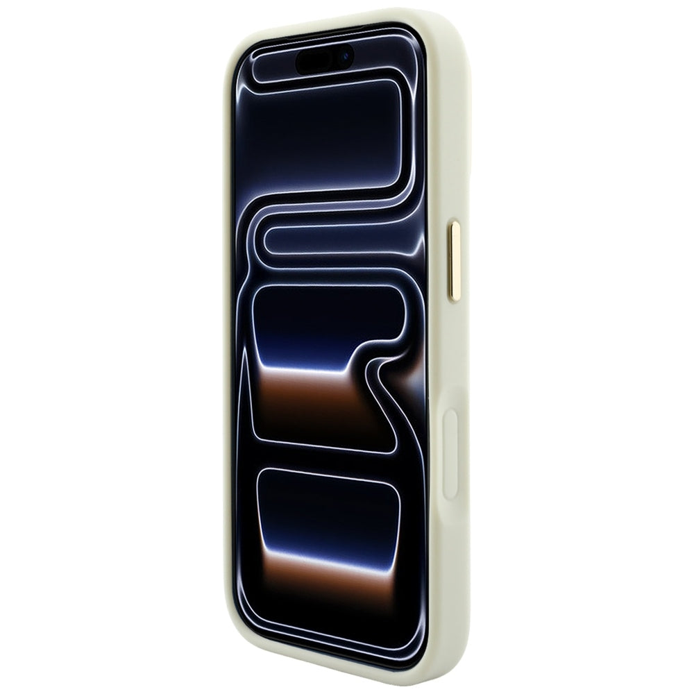 MagSafe-fodral för Apple iPhone 18 Pro Max / 17 Pro Max, Guess, Saffiano Peony Hot Stamp, Beige