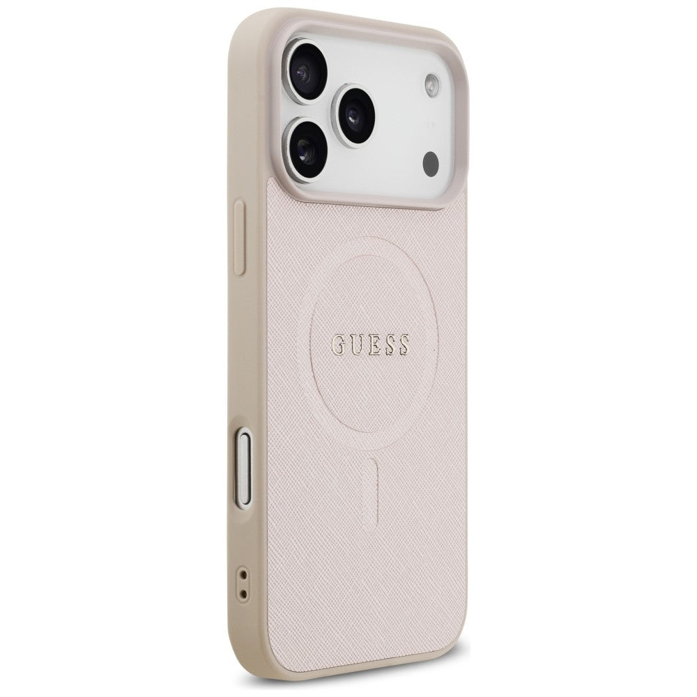 MagSafe-fodral för Apple iPhone 18 Pro Max / 17 Pro Max, Guess, Saffiano, Rosa