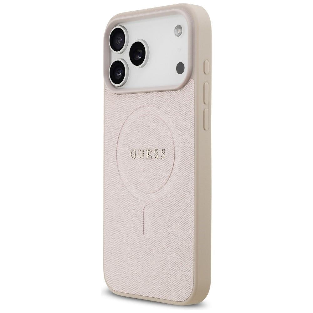 MagSafe-fodral för Apple iPhone 18 Pro Max / 17 Pro Max, Guess, Saffiano, Rosa