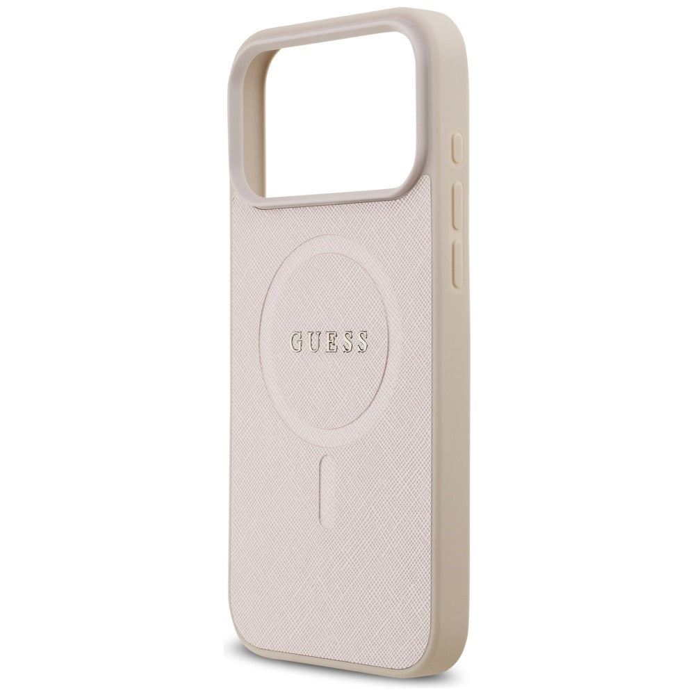 MagSafe-fodral för Apple iPhone 18 Pro Max / 17 Pro Max, Guess, Saffiano, Rosa