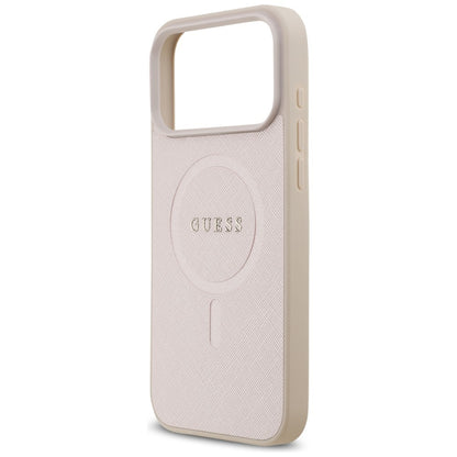 MagSafe-fodral för Apple iPhone 18 Pro Max / 17 Pro Max, Guess, Saffiano, Rosa