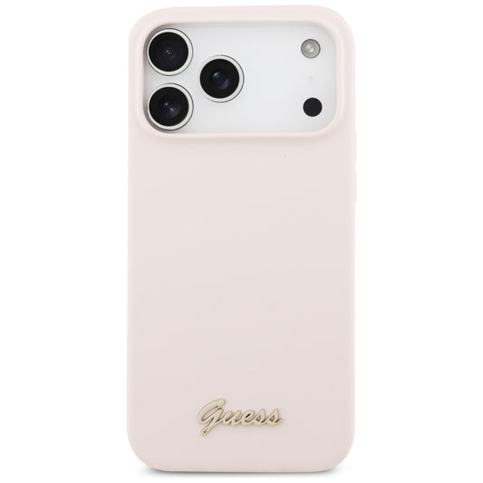 MagSafe-fodral för Apple iPhone 18 Pro Max / 17 Pro Max, Guess, Script Metal Logo, Rosa