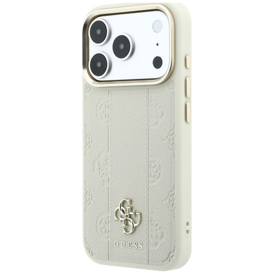 MagSafe-fodral för Apple iPhone 18 Pro Max / 17 Pro Max, Guess, Stripe Peony 4G, Beige