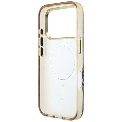 MagSafe-fodral för Apple iPhone 18 Pro Max / 17 Pro Max, Guess, Zebra Glitter Triangle Logo, Guld