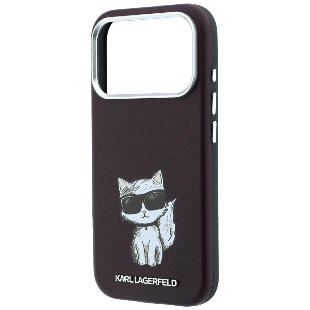 MagSafe-fodral för Apple iPhone 18 Pro Max / 17 Pro Max, Karl Lagerfeld, Choupette Sketch, Vinröd