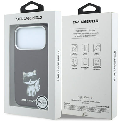 MagSafe-fodral för Apple iPhone 18 Pro Max / 17 Pro Max, Karl Lagerfeld, Choupette Sketch, Vinröd