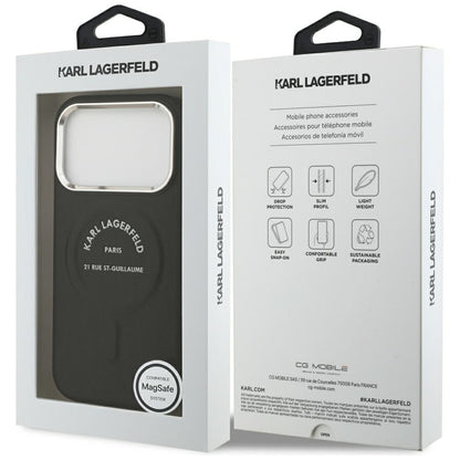 MagSafe Case for Apple iPhone 18 Pro Max / 17 Pro Max, Karl Lagerfeld, EMB. Ring Karl RSG Logo, Black