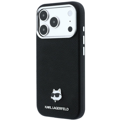 MagSafe-skal för Apple iPhone 18 Pro Max / 17 Pro Max, Karl Lagerfeld, Grained Choupette Head Metal, svart
