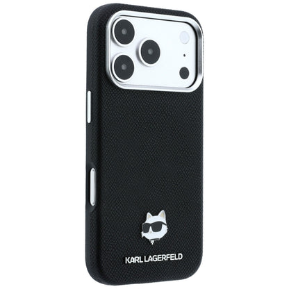 MagSafe-skal för Apple iPhone 18 Pro Max / 17 Pro Max, Karl Lagerfeld, Grained Choupette Head Metal, svart