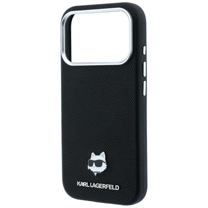 MagSafe-skal för Apple iPhone 18 Pro Max / 17 Pro Max, Karl Lagerfeld, Grained Choupette Head Metal, svart