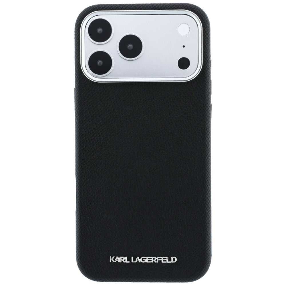 MagSafe-fodral för Apple iPhone 18 Pro Max / 17 Pro Max, Karl Lagerfeld, Kornigt Förlängt Logotyp, Svart