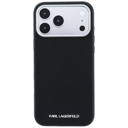 MagSafe-fodral för Apple iPhone 18 Pro Max / 17 Pro Max, Karl Lagerfeld, Kornigt Förlängt Logotyp, Svart
