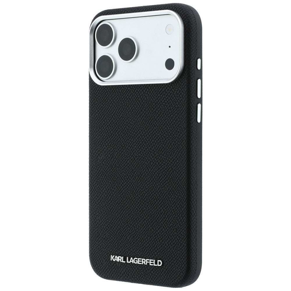 MagSafe-fodral för Apple iPhone 18 Pro Max / 17 Pro Max, Karl Lagerfeld, Kornigt Förlängt Logotyp, Svart