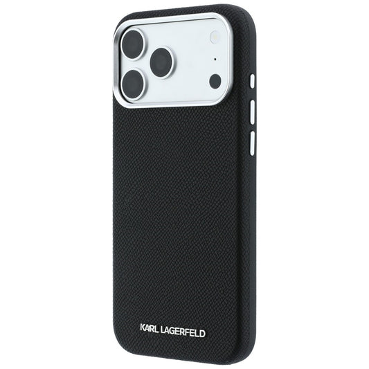 MagSafe-fodral för Apple iPhone 18 Pro Max / 17 Pro Max, Karl Lagerfeld, Kornigt Förlängt Logotyp, Svart