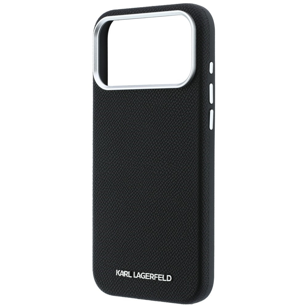 MagSafe-fodral för Apple iPhone 18 Pro Max / 17 Pro Max, Karl Lagerfeld, Kornigt Förlängt Logotyp, Svart