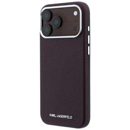 MagSafe-fodral för Apple iPhone 18 Pro Max / 17 Pro Max, Karl Lagerfeld, Kornigt Förlängt Logotyp, Vinröd