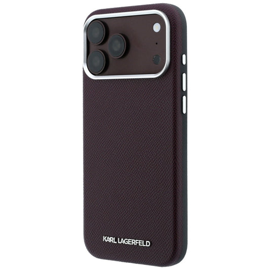 MagSafe-fodral för Apple iPhone 18 Pro Max / 17 Pro Max, Karl Lagerfeld, Kornigt Förlängt Logotyp, Vinröd