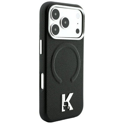 MagSafe-skal för Apple iPhone 18 Pro Max / 17 Pro Max, Karl Lagerfeld, Grained Embossed Ring, svart