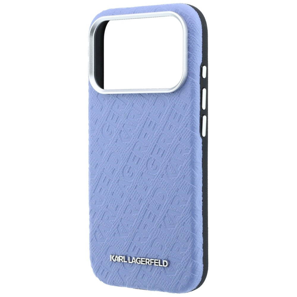 MagSafe-fodral för Apple iPhone 18 Pro Max / 17 Pro Max, Karl Lagerfeld, Kornigt metallogo, Blå