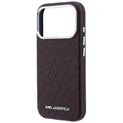 MagSafe-fodral för Apple iPhone 18 Pro Max / 17 Pro Max, Karl Lagerfeld, Kornigt metallogo, Vinröd