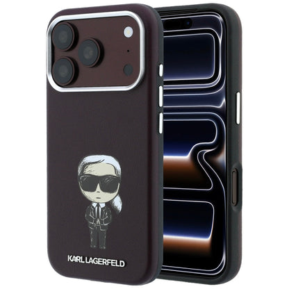 MagSafe-fodral för Apple iPhone 18 Pro Max / 17 Pro Max, Karl Lagerfeld, HC SW Ikonik, Vinröd