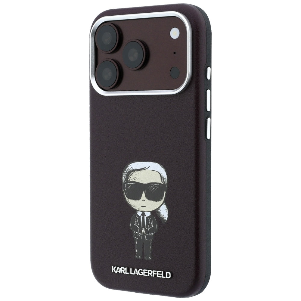 MagSafe-fodral för Apple iPhone 18 Pro Max / 17 Pro Max, Karl Lagerfeld, HC SW Ikonik, Vinröd