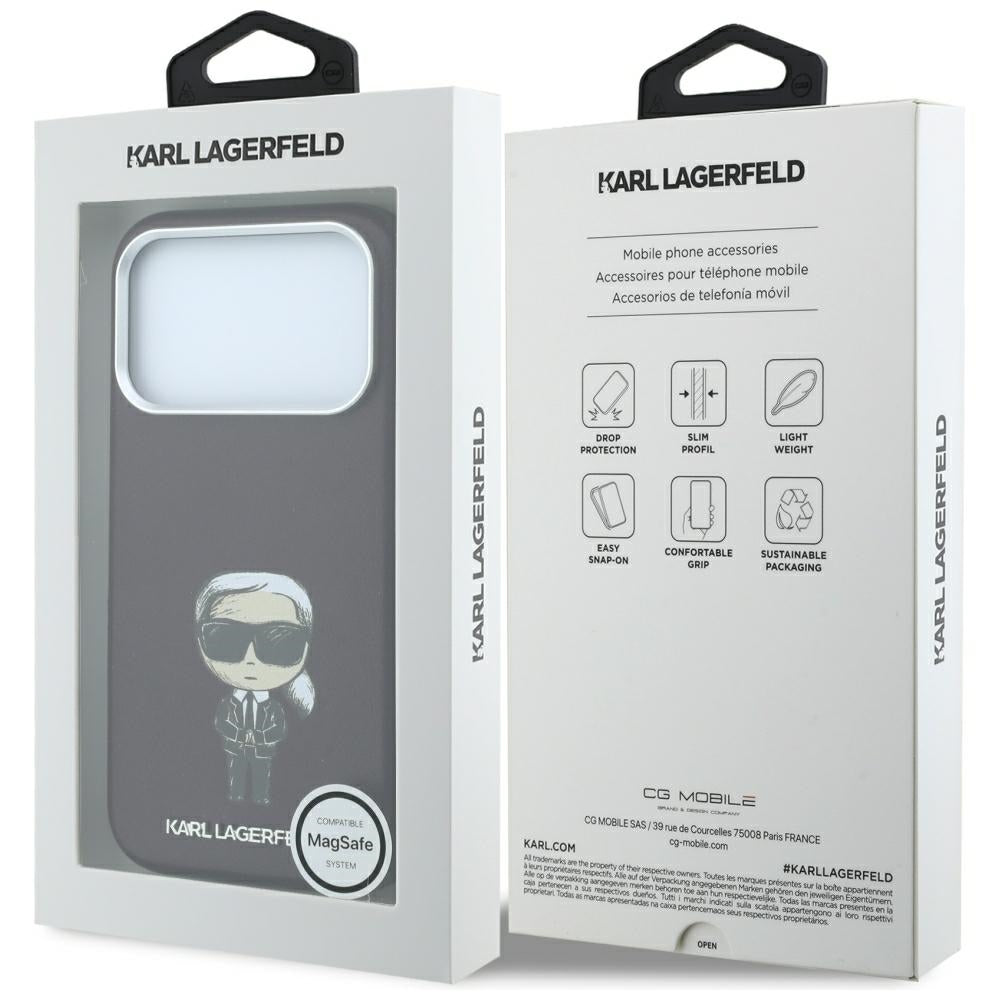 MagSafe-fodral för Apple iPhone 18 Pro Max / 17 Pro Max, Karl Lagerfeld, HC SW Ikonik, Vinröd