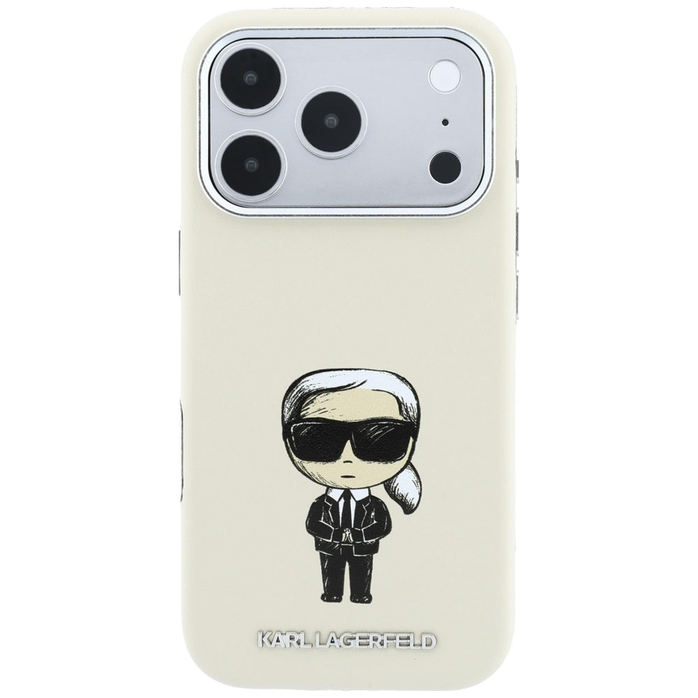 MagSafe-fodral för Apple iPhone 18 Pro Max / 17 Pro Max, Karl Lagerfeld, Ikonik Sketch, Beige
