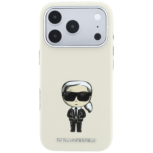 MagSafe-fodral för Apple iPhone 18 Pro Max / 17 Pro Max, Karl Lagerfeld, Ikonik Sketch, Beige