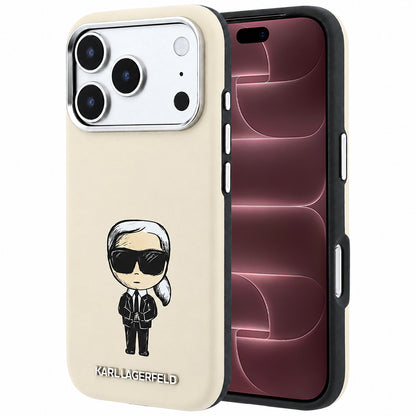 MagSafe-fodral för Apple iPhone 18 Pro Max / 17 Pro Max, Karl Lagerfeld, Ikonik Sketch, Beige