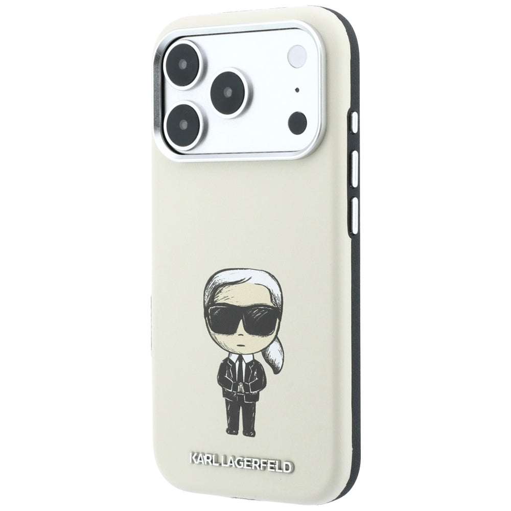 MagSafe-fodral för Apple iPhone 18 Pro Max / 17 Pro Max, Karl Lagerfeld, Ikonik Sketch, Beige