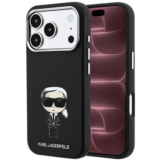 MagSafe-fodral för Apple iPhone 18 Pro Max / 17 Pro Max, Karl Lagerfeld, Ikonik Sketch, Svart