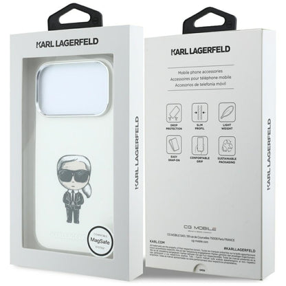MagSafe-fodral för Apple iPhone 18 Pro Max / 17 Pro Max, Karl Lagerfeld, IML Ikonik Sketch Print, Beige