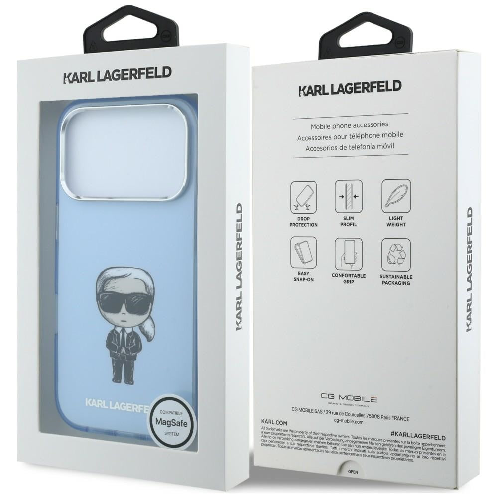 MagSafe-fodral för Apple iPhone 18 Pro Max / 17 Pro Max, Karl Lagerfeld, IML Ikonik Sketch Print, Bleu