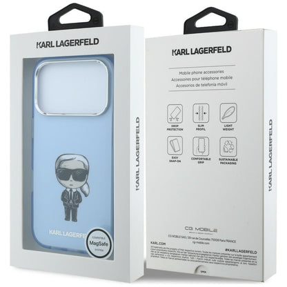 MagSafe-fodral för Apple iPhone 18 Pro Max / 17 Pro Max, Karl Lagerfeld, IML Ikonik Sketch Print, Bleu