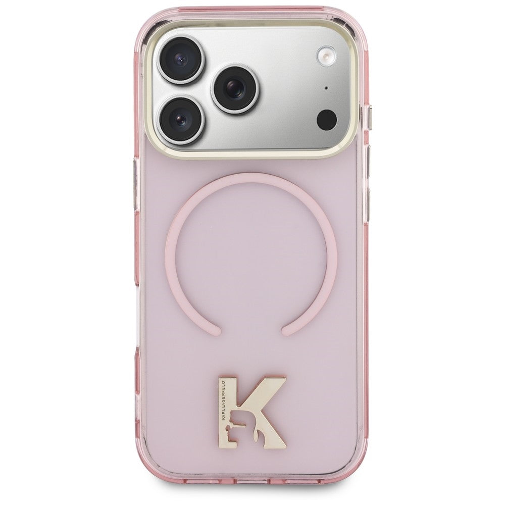 MagSafe-skal för Apple iPhone 18 Pro Max / 17 Pro Max, Karl Lagerfeld, IML Karl Head Logo, rosa