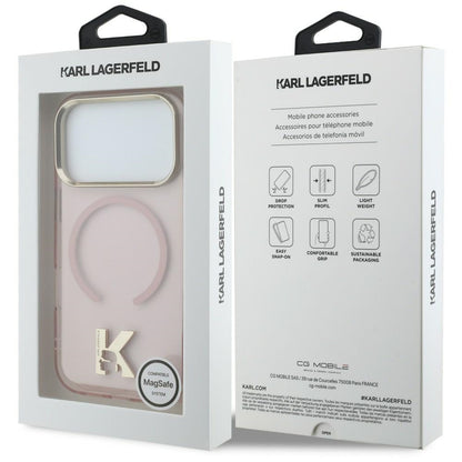 MagSafe-skal för Apple iPhone 18 Pro Max / 17 Pro Max, Karl Lagerfeld, IML Karl Head Logo, rosa