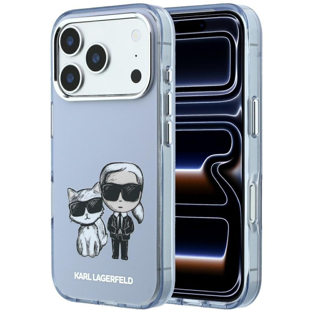 MagSafe-fodral för Apple iPhone 18 Pro Max / 17 Pro Max, Karl Lagerfeld, IML KC Bodies Sketch Print, Blå