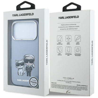 MagSafe-fodral för Apple iPhone 18 Pro Max / 17 Pro Max, Karl Lagerfeld, IML KC Bodies Sketch Print, Blå