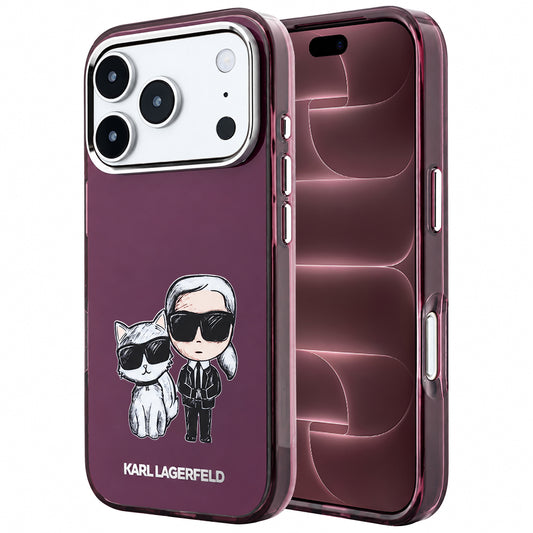 MagSafe-fodral för Apple iPhone 18 Pro Max / 17 Pro Max, Karl Lagerfeld, IML KC Bodies Sketch Print, Vinröd