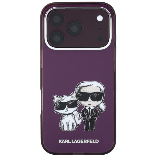 MagSafe-fodral för Apple iPhone 18 Pro Max / 17 Pro Max, Karl Lagerfeld, IML KC Bodies Sketch Print, Vinröd
