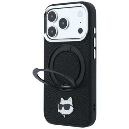 MagSafe-skal för Apple iPhone 18 Pro Max / 17 Pro Max, Karl Lagerfeld, Ring Stand 360 Choupette Pin, svart