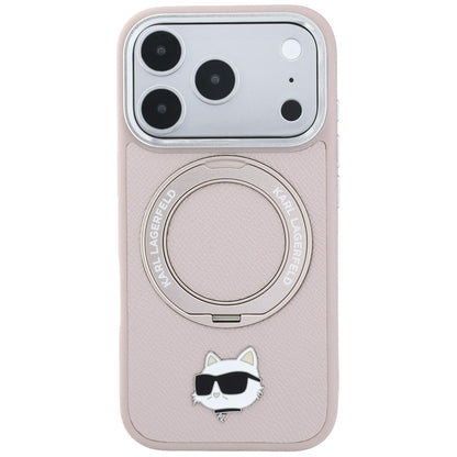 MagSafe-skal för Apple iPhone 18 Pro Max / 17 Pro Max, Karl Lagerfeld, Ring Stand 360 Choupette Pin, rosa