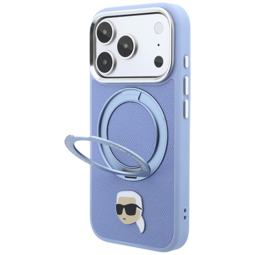 MagSafe-skal för Apple iPhone 18 Pro Max / 17 Pro Max, Karl Lagerfeld, Ring Stand 360 Karl Pin, blå