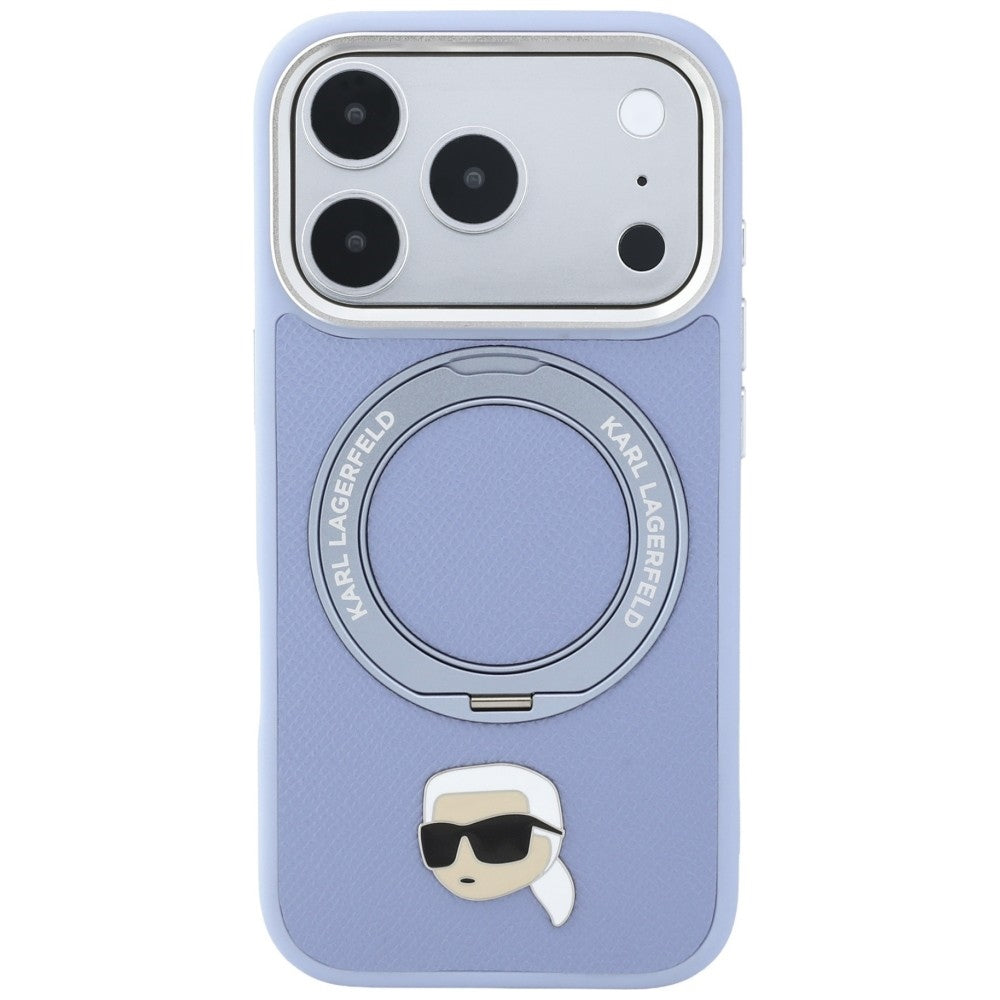 MagSafe-skal för Apple iPhone 18 Pro Max / 17 Pro Max, Karl Lagerfeld, Ring Stand 360 Karl Pin, blå