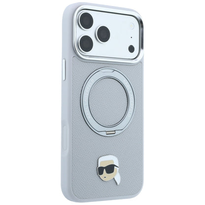 MagSafe-skal för Apple iPhone 18 Pro Max / 17 Pro Max, Karl Lagerfeld, Ring Stand 360 Karl Pin, grå