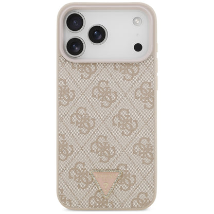 MagSafe-fodral för Apple iPhone 18 Pro Max, Guess, 4G Triangle Strass, Rosa