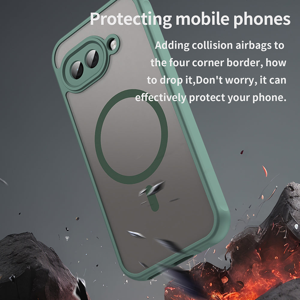 MagSafe Case for Google Pixel 9a, Techsuit, HaloFrost II, Green